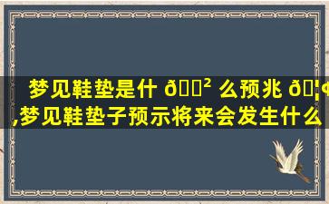 梦见鞋垫是什 🌲 么预兆 🦢 ,梦见鞋垫子预示将来会发生什么